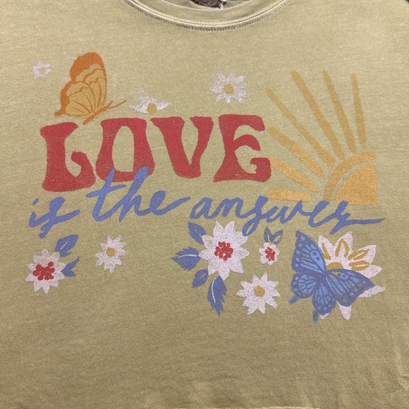 Billabong Oversized “Love is the answer” Cropped Tee Size: S - Picture 6 of 6